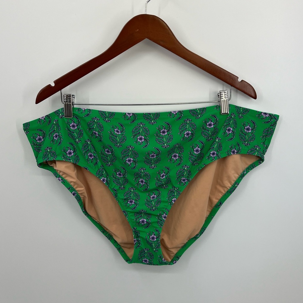 J. Crew green floral bikini bottom